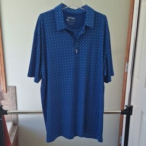 Bobby Jones Navy Blue Geometric Print Polo